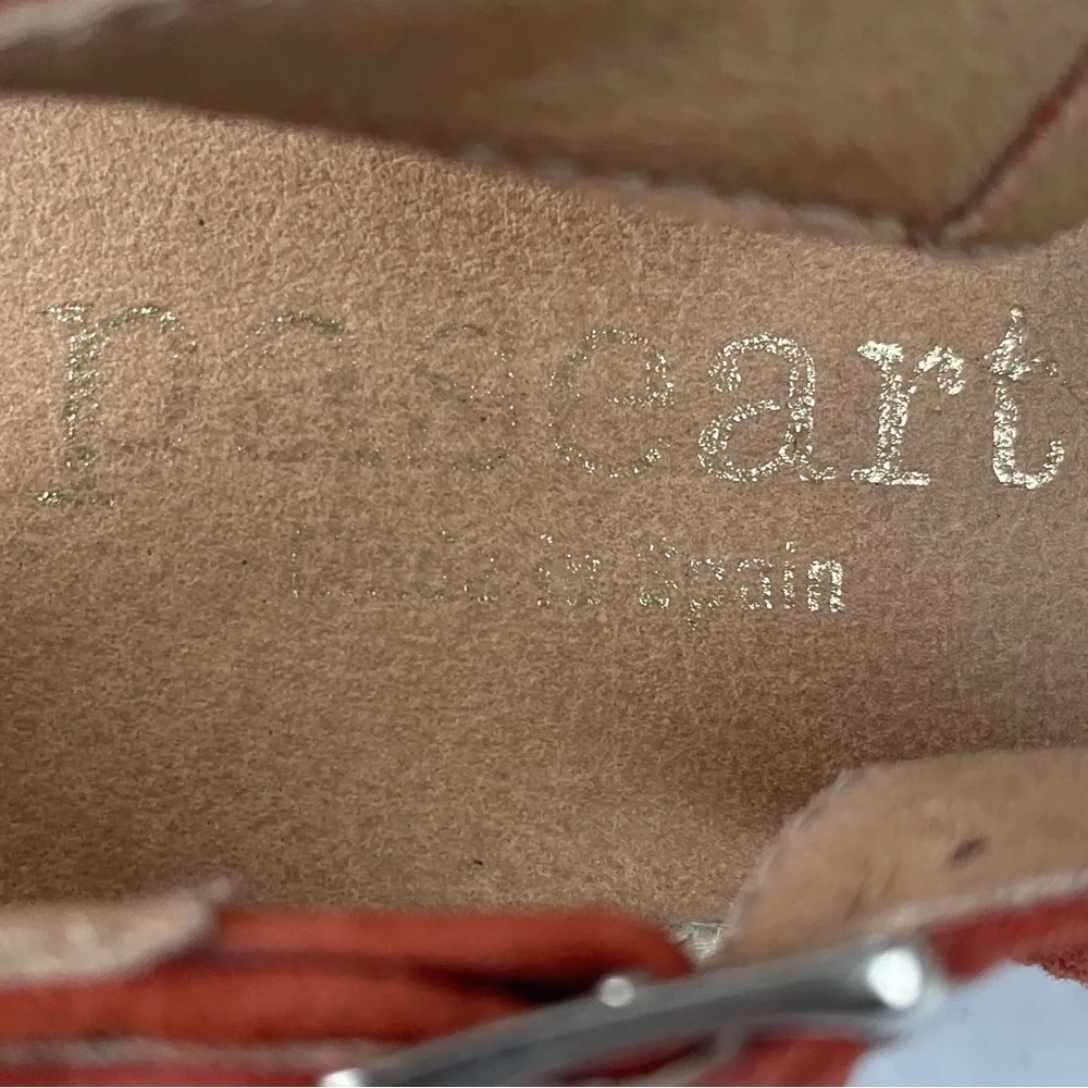 Paseart Spain Espadrilles‎ coral terracotta Suede Slingback Wedge Heel Size 38
